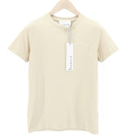 RICHMOND moteriški marškinėliai S smėlio spalvos trumpomis rankovėmis, apvalia apykakle, tamprūs, visiems metų laikams 