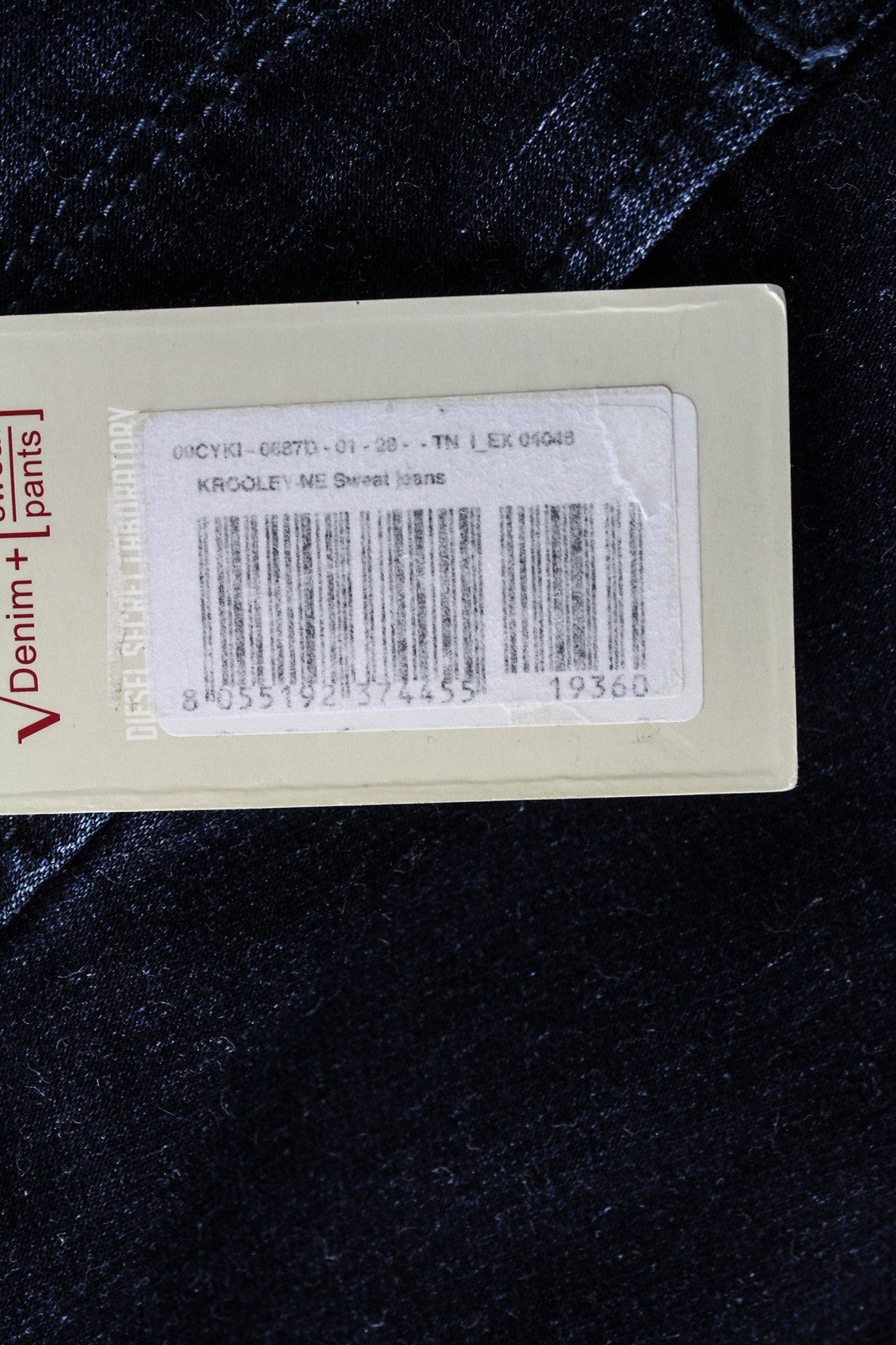 DIESEL Krooley-NE 0687D W28 Men Jeans Fade Contrasting Blue Sweat Jogg Tapered