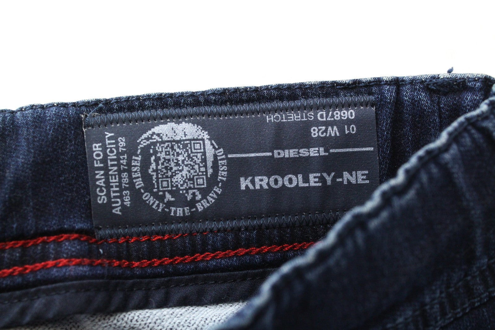 DIESEL Krooley-NE 0687D W28 Men Jeans Fade Contrasting Blue Sweat Jogg Tapered