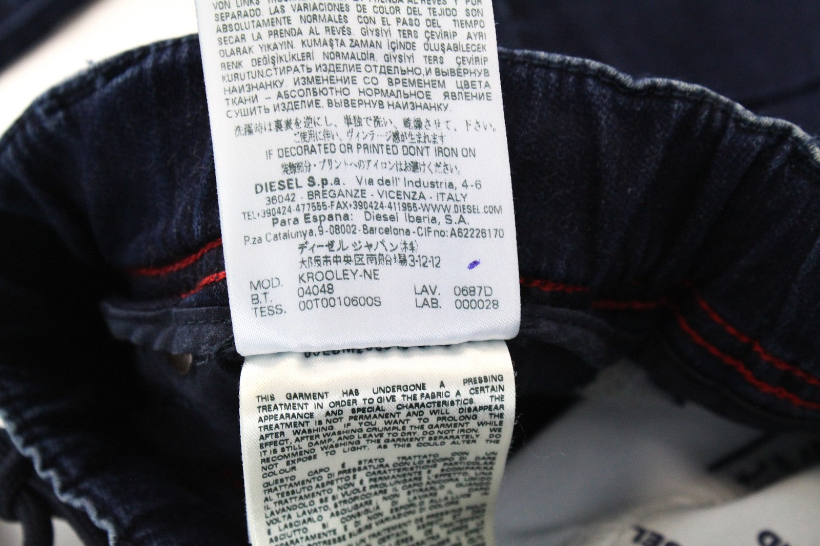 DIESEL Krooley-NE 0687D W28 Men Jeans Fade Contrasting Blue Sweat Jogg Tapered