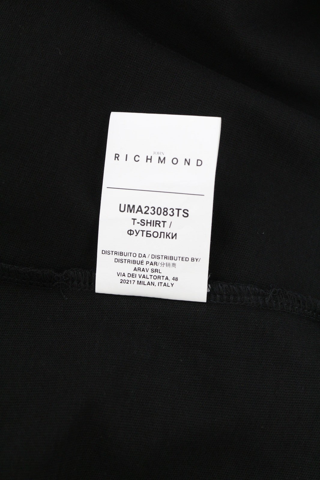 JOHN RICHMOND Mens T-Shirt M Black Short Sleeve Zip Pocket  All Seasons