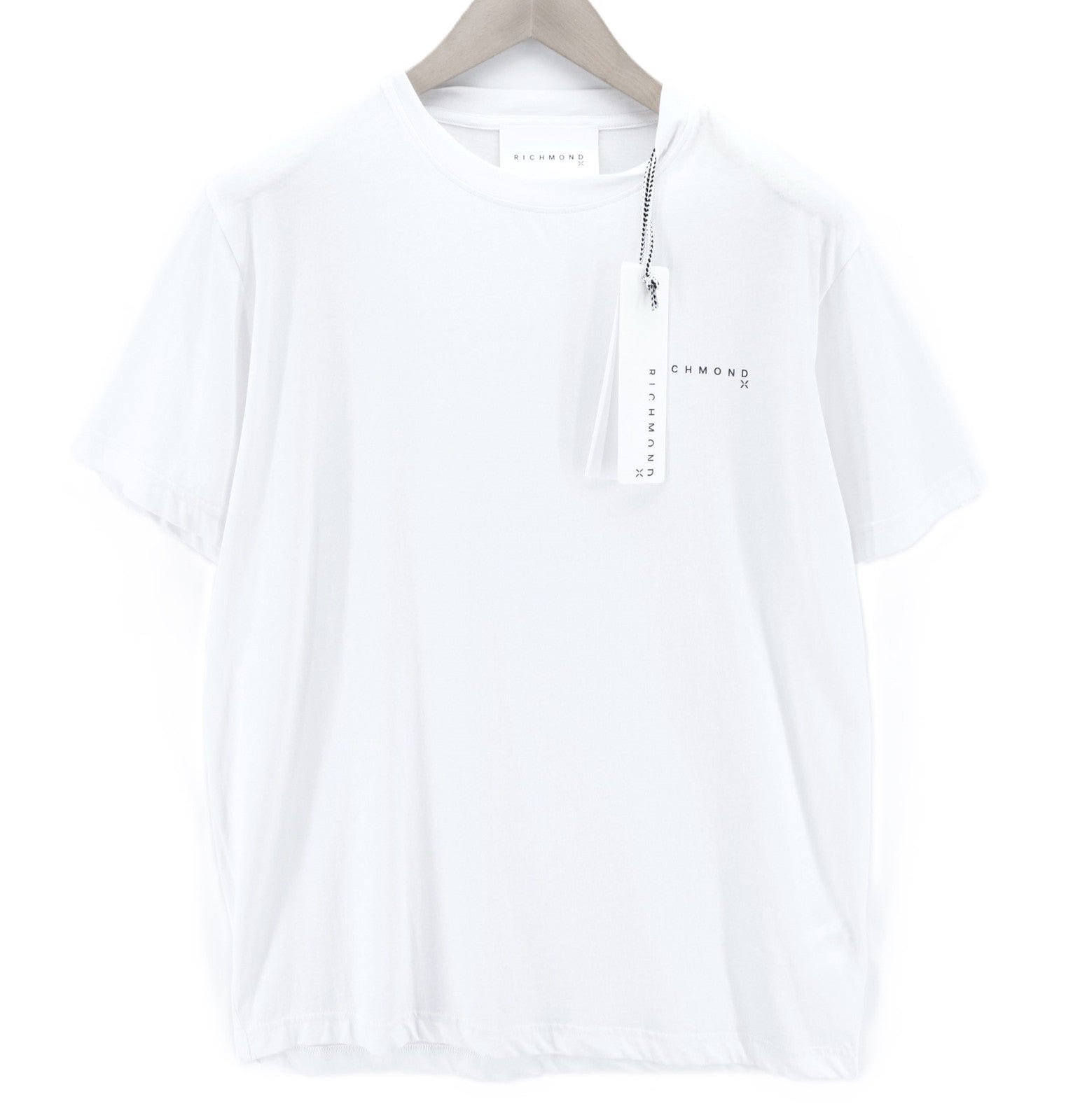 JOHN RICHMOND Mens T-Shirt M White Loose Crew Short Sleeve  All Seasons