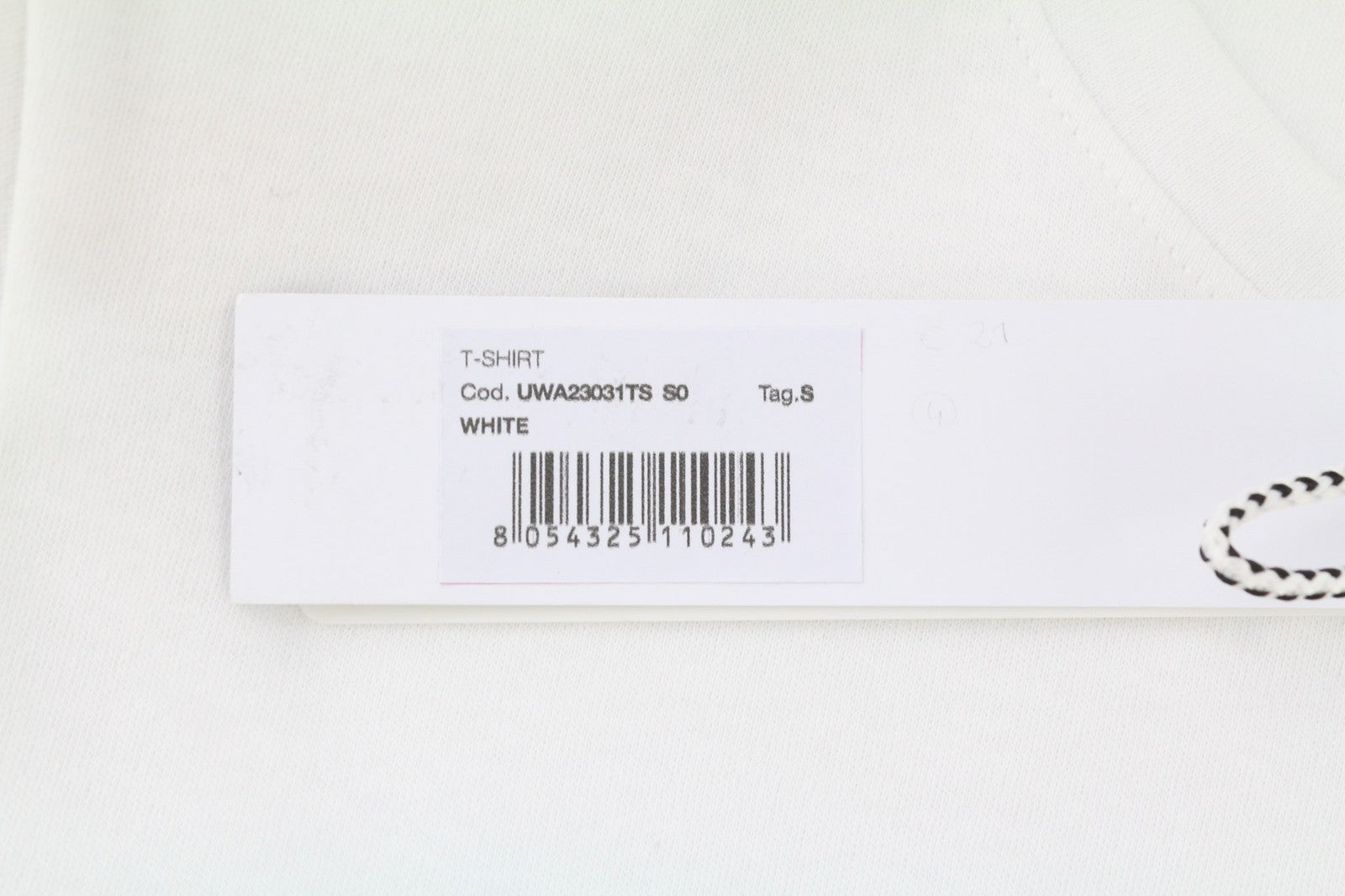 JOHN RICHMOND moteriški marškinėliai S dydžio, balti, su petukais, apvalūs, trumpomis rankovėmis priekyje 