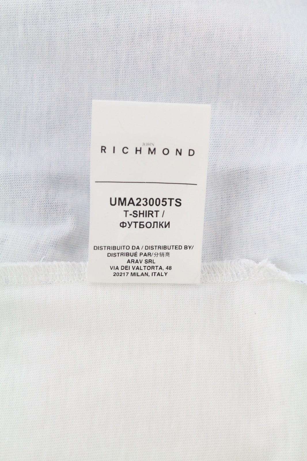 JOHN RICHMOND Mens T-Shirt M White Printed  Crew Short Sleeve All Seasons