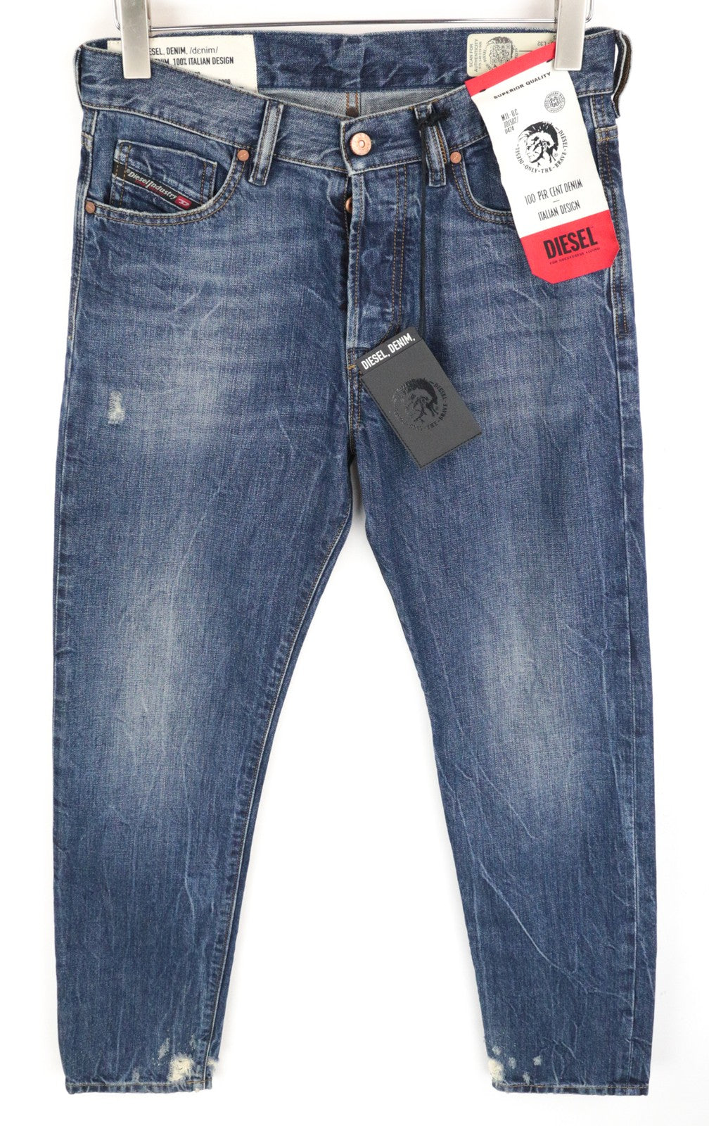 DIESEL Mharky 080AG W29/L32 vyriški džinsai, akmens spalvos, ploni, aptempti, mėlyni