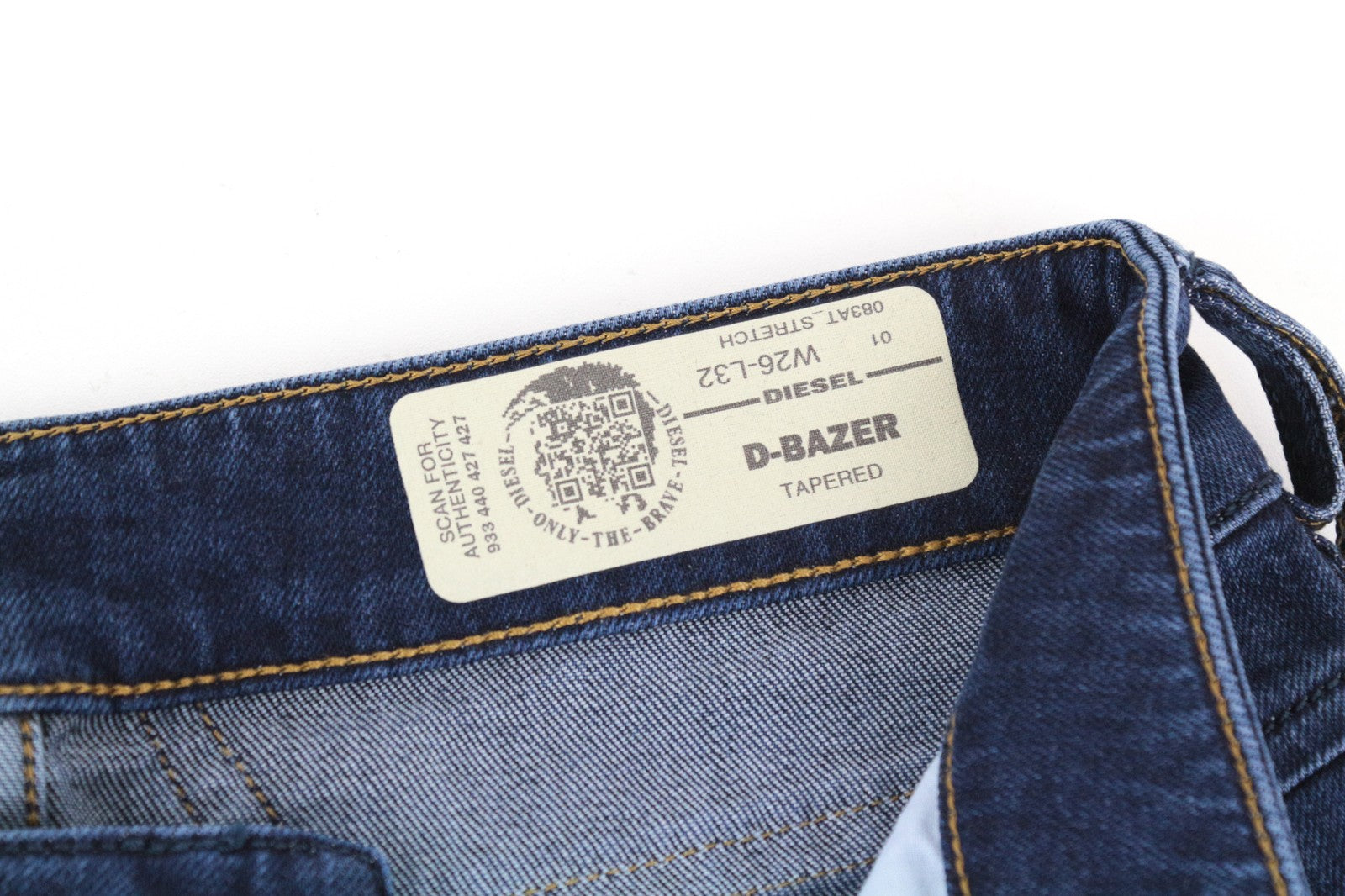 DIESEL D-Blazer 083AT W26/L32 vyriški džinsai, siaurėjantys klešnės, mėlyni, tamprūs medvilniniai džinsai 