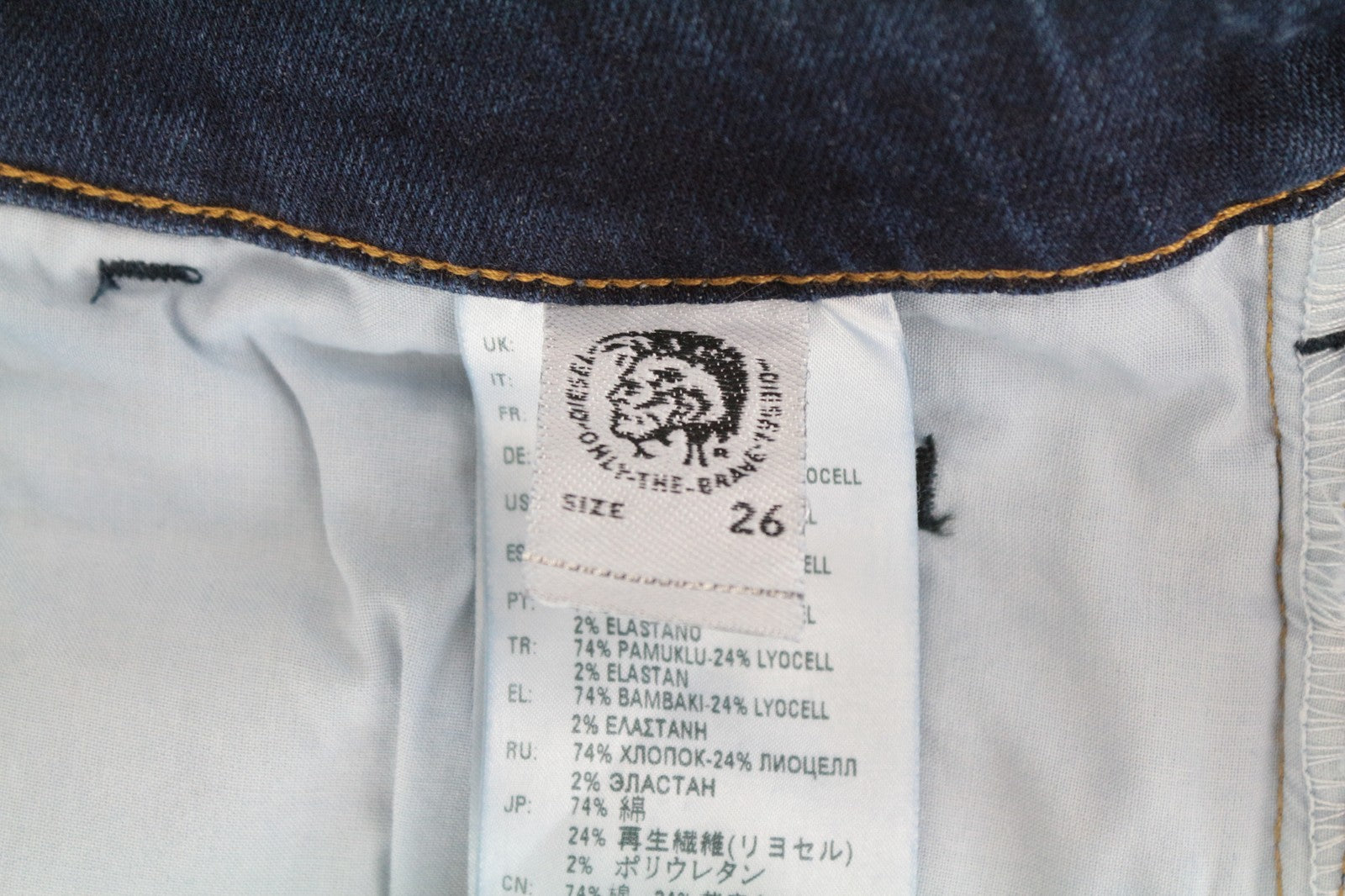 DIESEL D-Blazer 083AT W26/L32 vyriški džinsai, siaurėjantys klešnės, mėlyni, tamprūs medvilniniai džinsai 