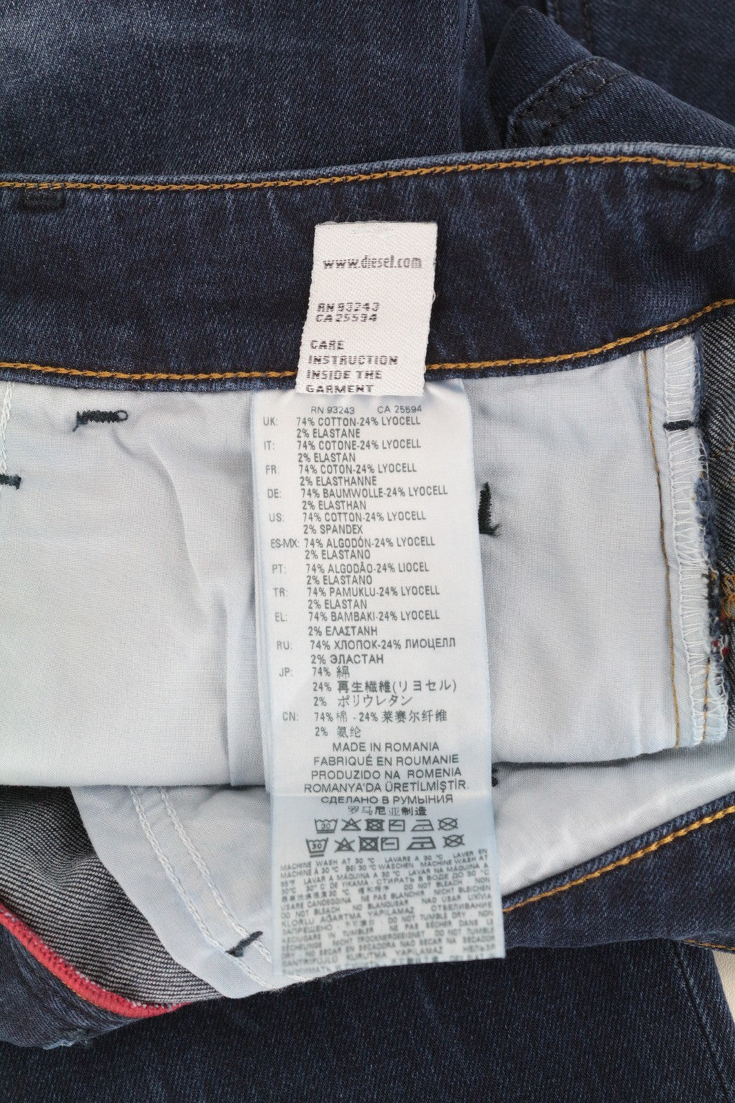 DIESEL D-Blazer 083AT W26/L32 vyriški džinsai, siaurėjantys klešnės, mėlyni, tamprūs medvilniniai džinsai 