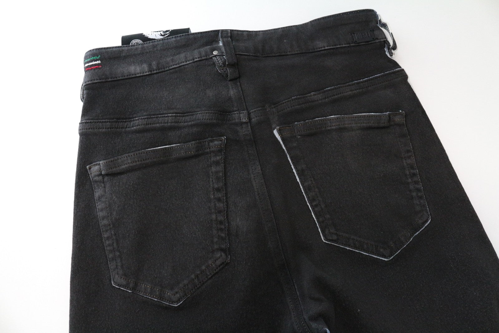 DIESEL Slandy-High-SP 0890M W27/L32 moteriški itin aptempti džinsai, skalbtos mėlynos spalvos, tamprūs 