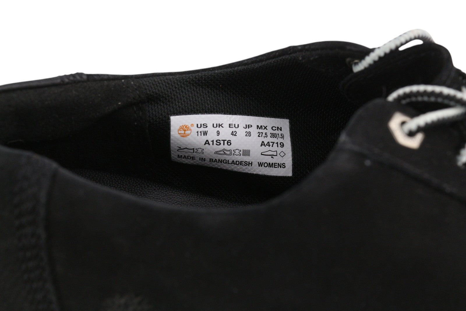 TIMBERLAND A1ST6 moteriški sportbačiai, juodi, žemapadžiai, suvarstomi, migdolų nosimis. 