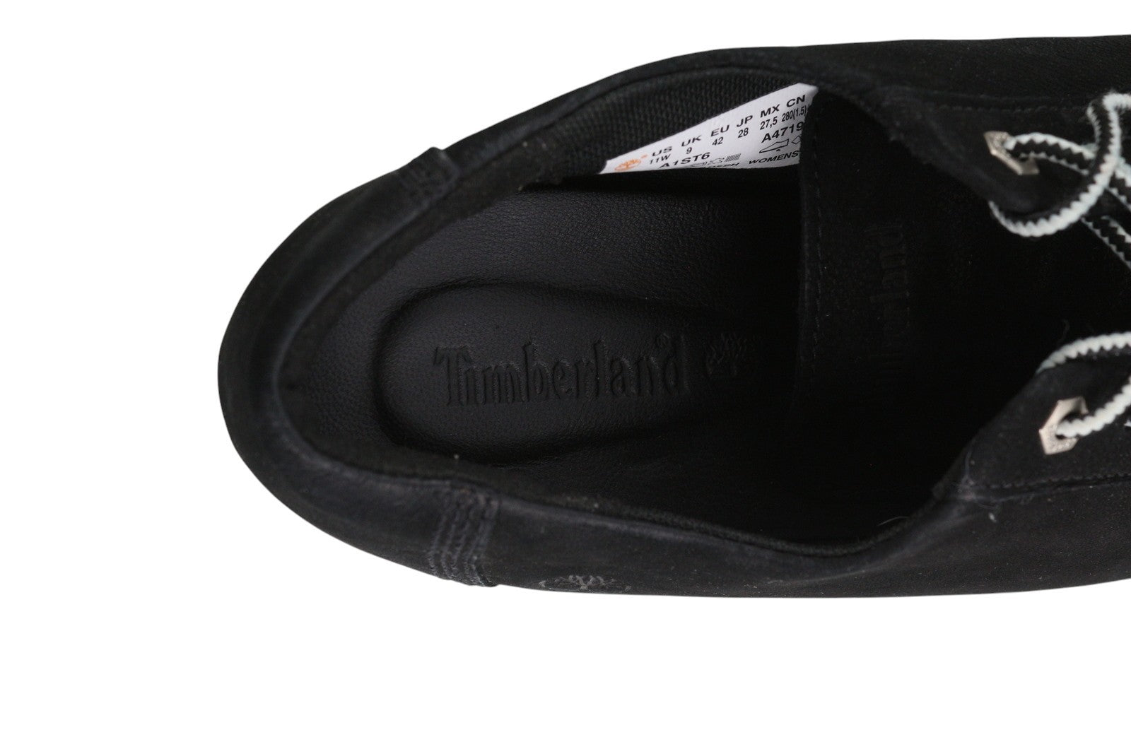 TIMBERLAND A1ST6 moteriški sportbačiai, juodi, žemapadžiai, suvarstomi, migdolų nosimis. 