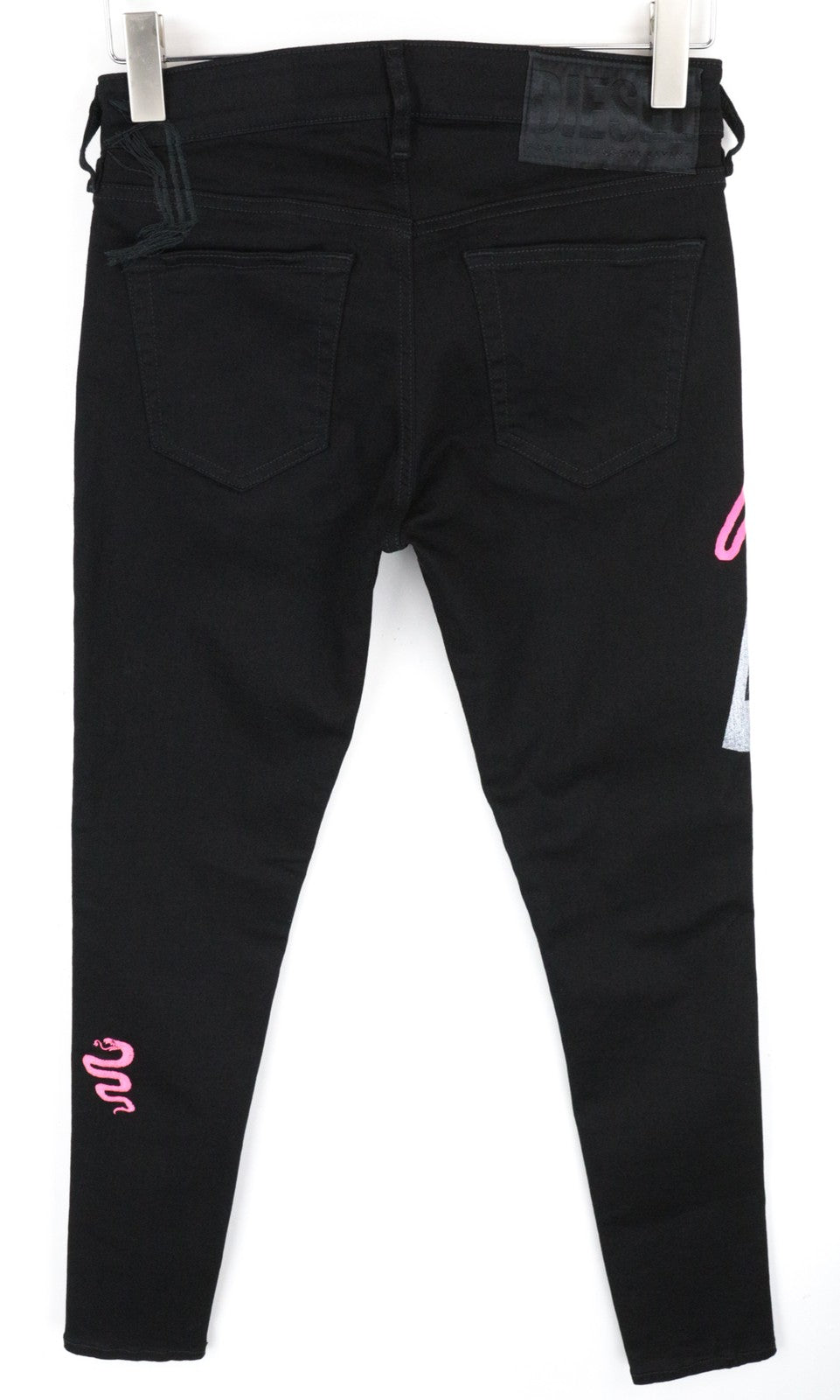 DIESEL Slandy-SP5 069KX W28/L32 moteriški juodi tamprūs itin aptempti džinsai piešiniai 