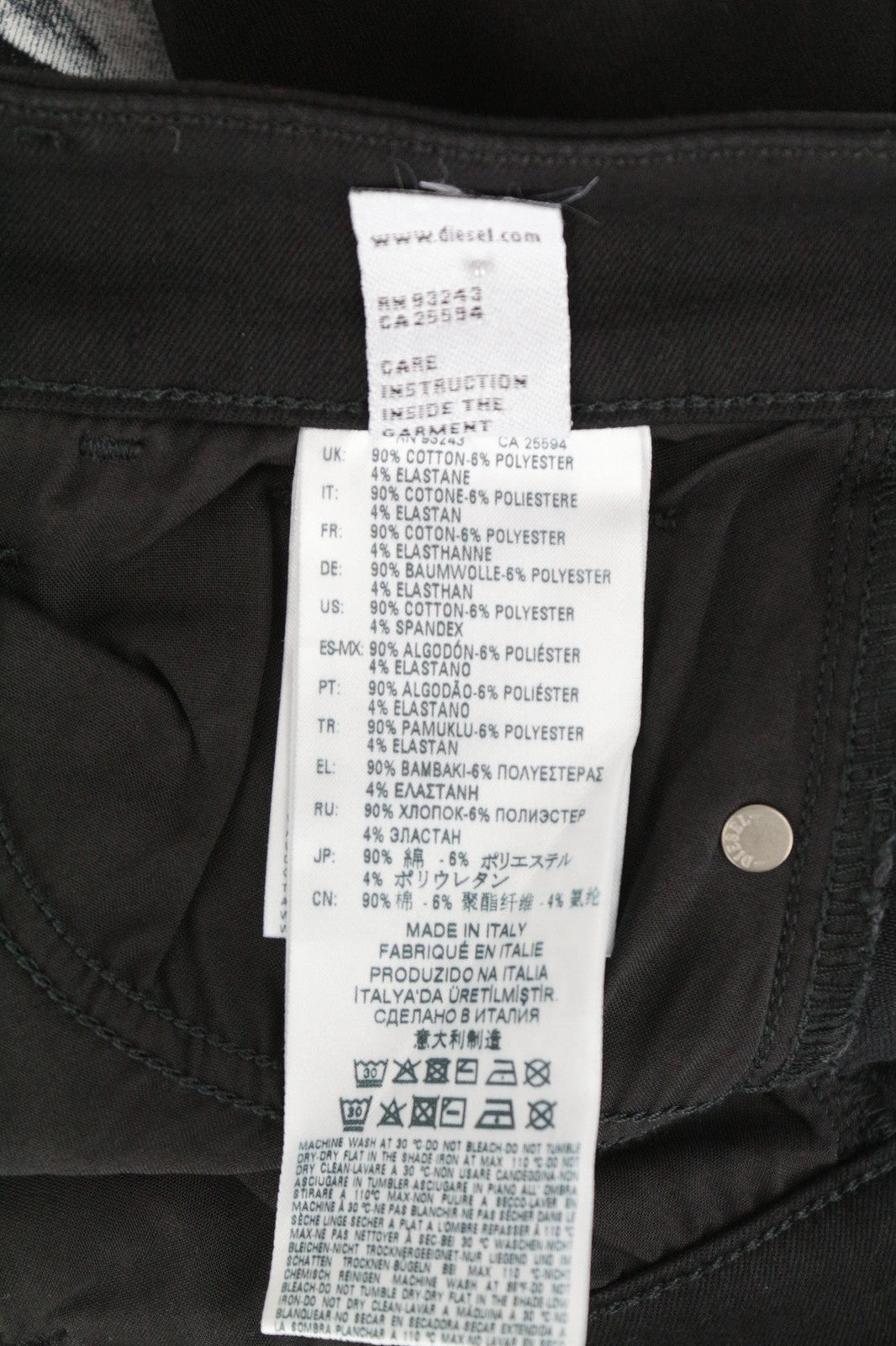 DIESEL Slandy-SP5 069KX W28/L32 moteriški juodi tamprūs itin aptempti džinsai piešiniai 