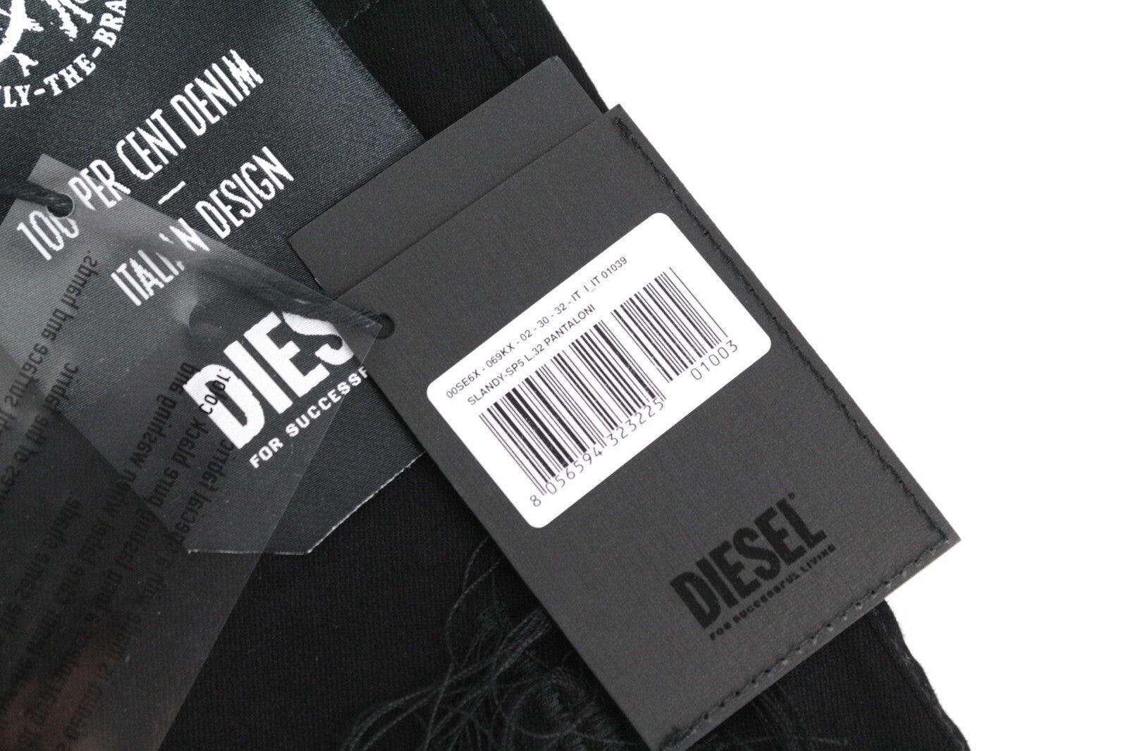 DIESEL Slandy-SP5 069KX W30/L32 moteriški džinsai su užtrauktuku, itin aptempti, tamprūs, juodi 