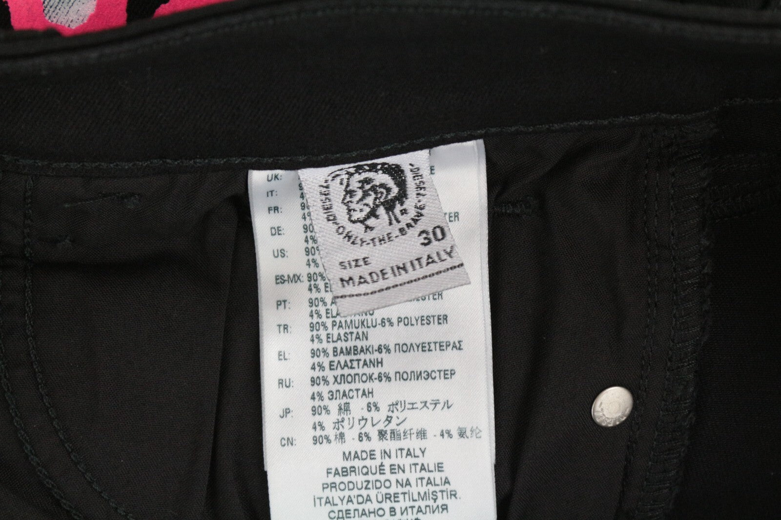 DIESEL Slandy-SP5 069KX W30/L32 moteriški džinsai su užtrauktuku, itin aptempti, tamprūs, juodi 