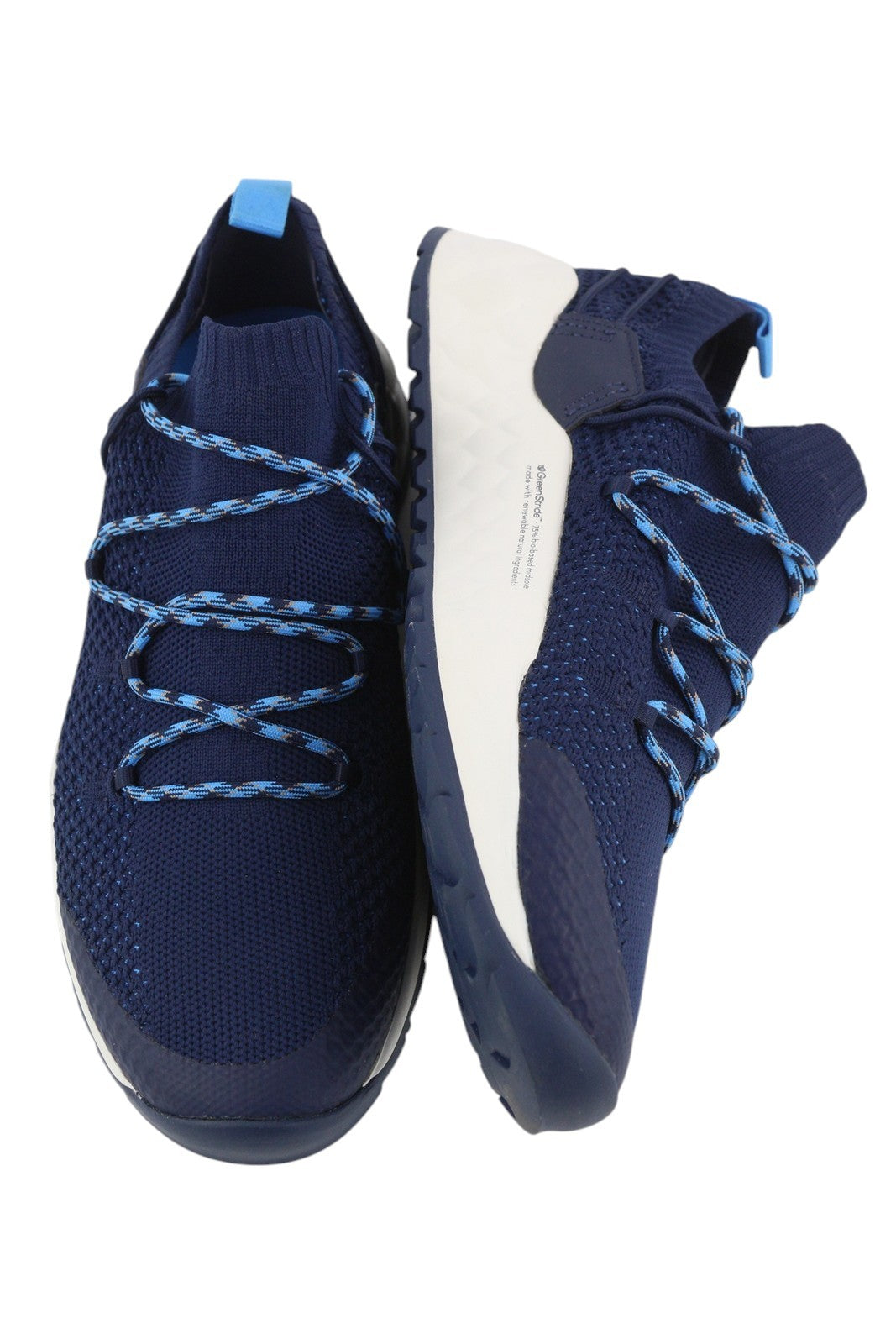 TIMBERLAND A3DBT vyriški sportbačiai, 41.5 dydis, mėlyni, žemapadžiai, migdolų noselės, logotipas, žalias. 