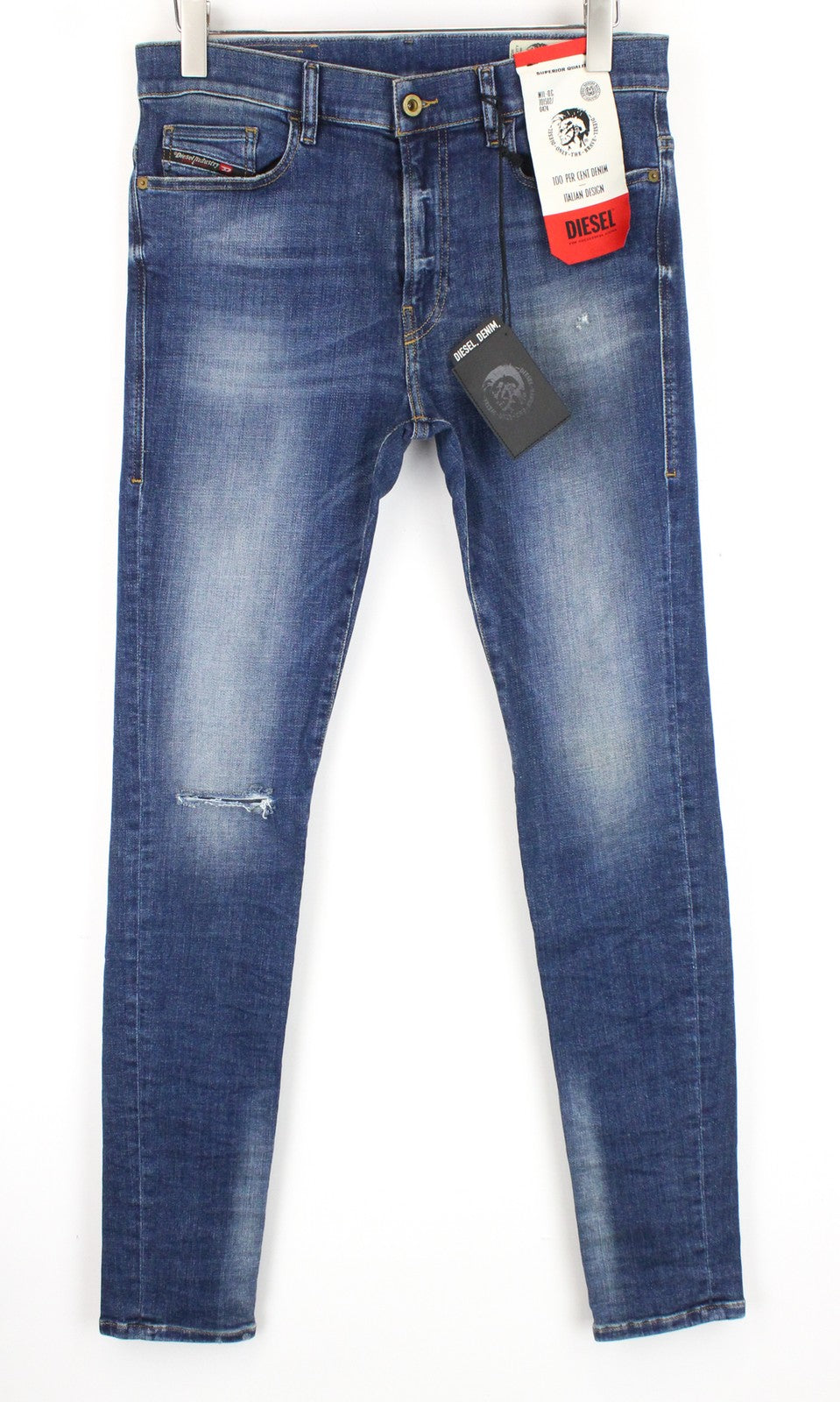 DIESEL D-Amny 086AV W31/L32 Men Jeans Stretch Zip-Fly Denim Skinny Distressed