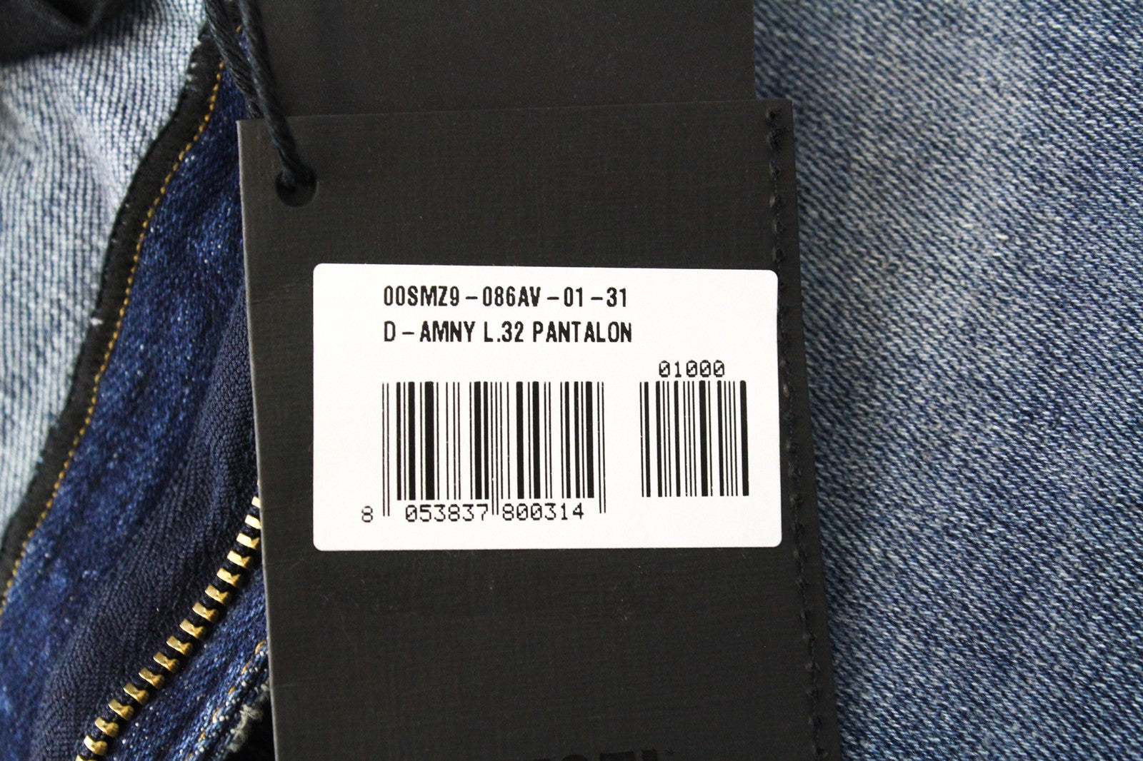 DIESEL D-Amny 086AV W31/L32 Men Jeans Stretch Zip-Fly Denim Skinny Distressed