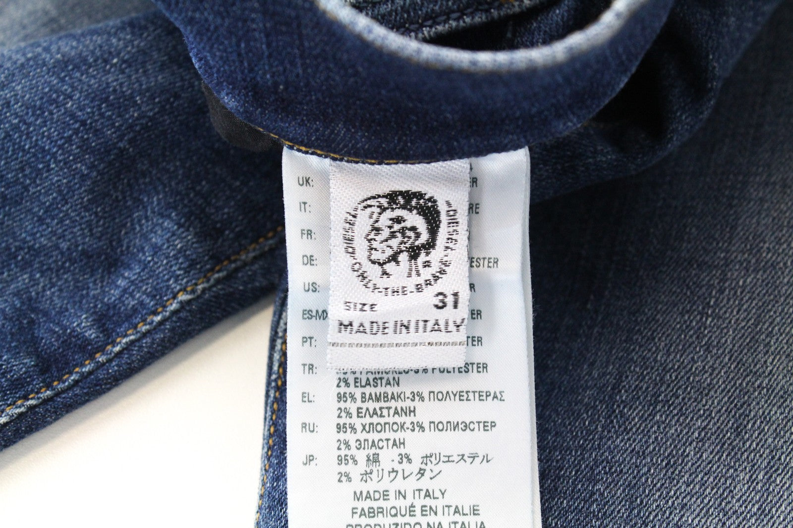 DIESEL D-Amny 086AV W31/L32 Men Jeans Stretch Zip-Fly Denim Skinny Distressed