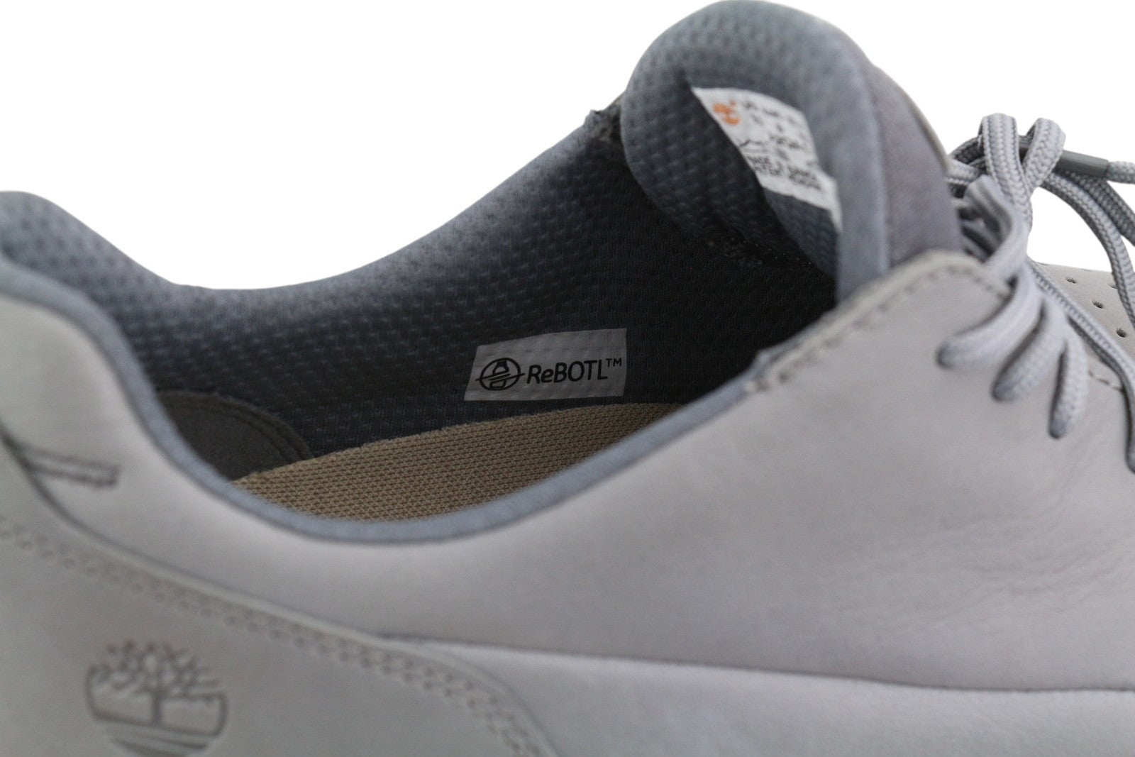 TIMBERLAND A2QA1 vyriški sportbačiai, pilki, odiniai, žemapadžiai, su raišteliais, migdolų spalvos. 