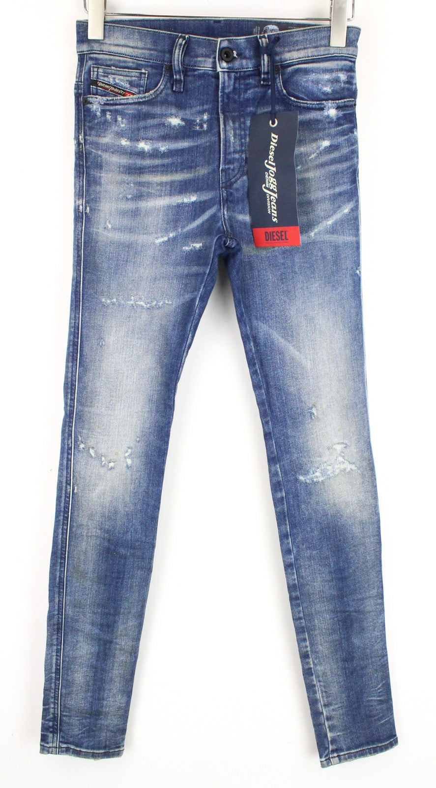 DIESEL D-Reeft-T 0870O W26 Men Jeans Skinny Boys Sweat Jogg Distressed Stained