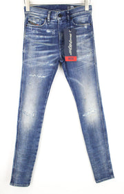 DIESEL D-Reeft-T 0870O W26 vyriški džinsai berniukams su aptemptais, dėmėtais sportiniais džinsais, aptempti. 