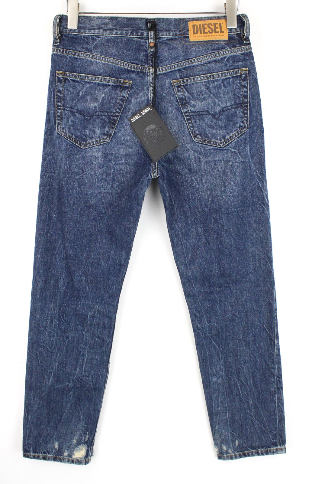 DIESEL Mharky 080AG W29/L30 vyriški džinsai Slim Skinny, dirbtinai mėlyni, akmens spalvos, plauti 