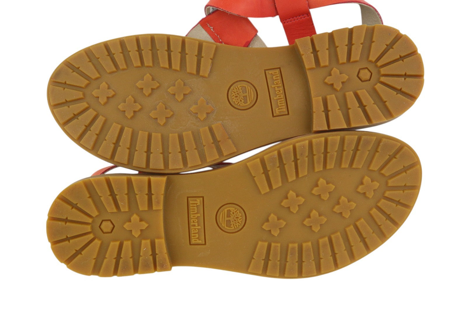 TIMBERLAND A23UF moteriškos basutės, 36 dydžio, oranžinės spalvos, odinės atviros nosies, plokščios, sagties formos, kasdieniškos. 