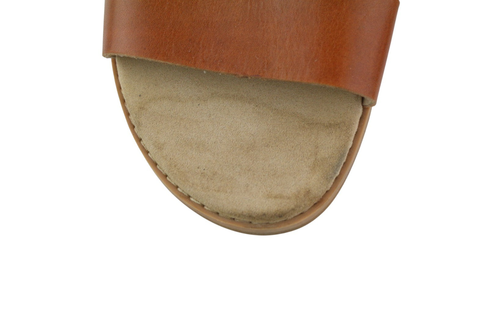 TIMBERLAND A23VZ moteriškos basutės, 36 dydžio, rudos, odinės, atviros nosies, be kulnų, laisvalaikio bateliai. 