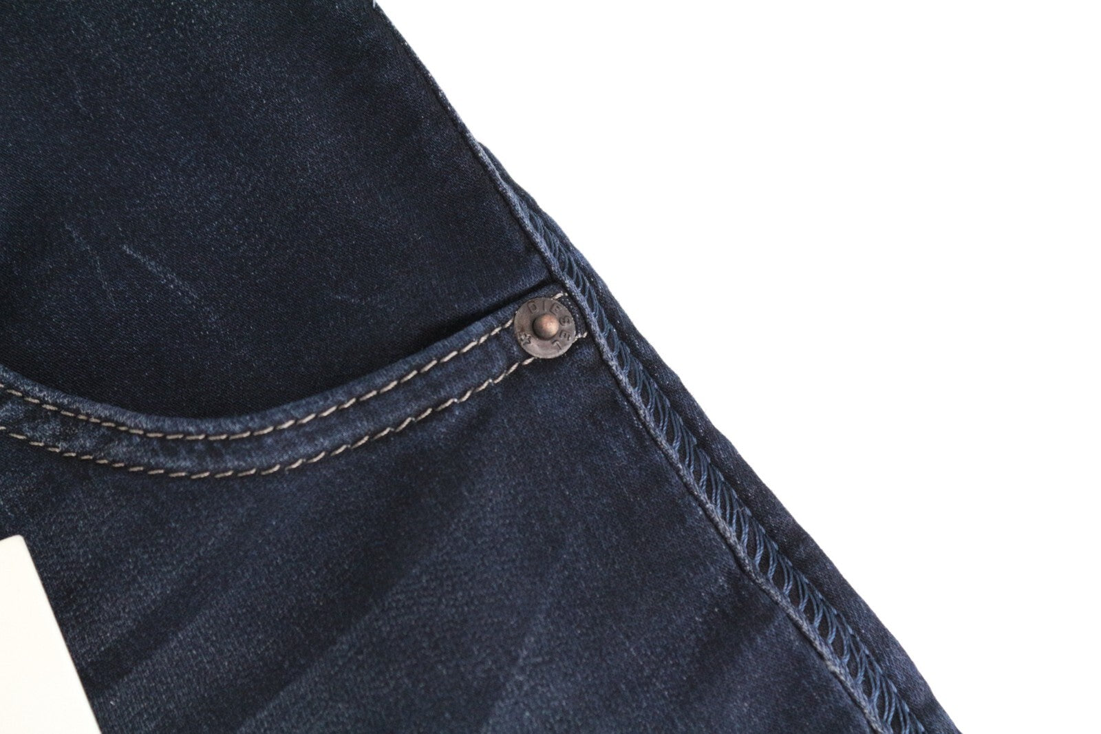 DIESEL Krooley-Ne 0686F W26 Men Jeans Drawstring Sweat Jogg Taper Fade Dark Boys