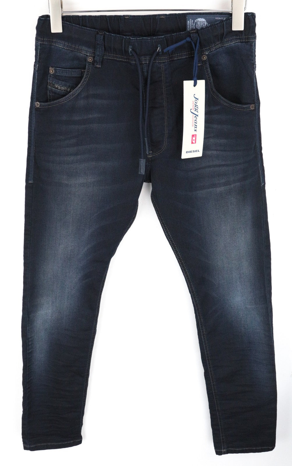 DIESEL Krooley-Ne 0686F W26 vyriški džinsai tamprūs berniukams mėlyni sportiniai Jogg siaurėjantys 