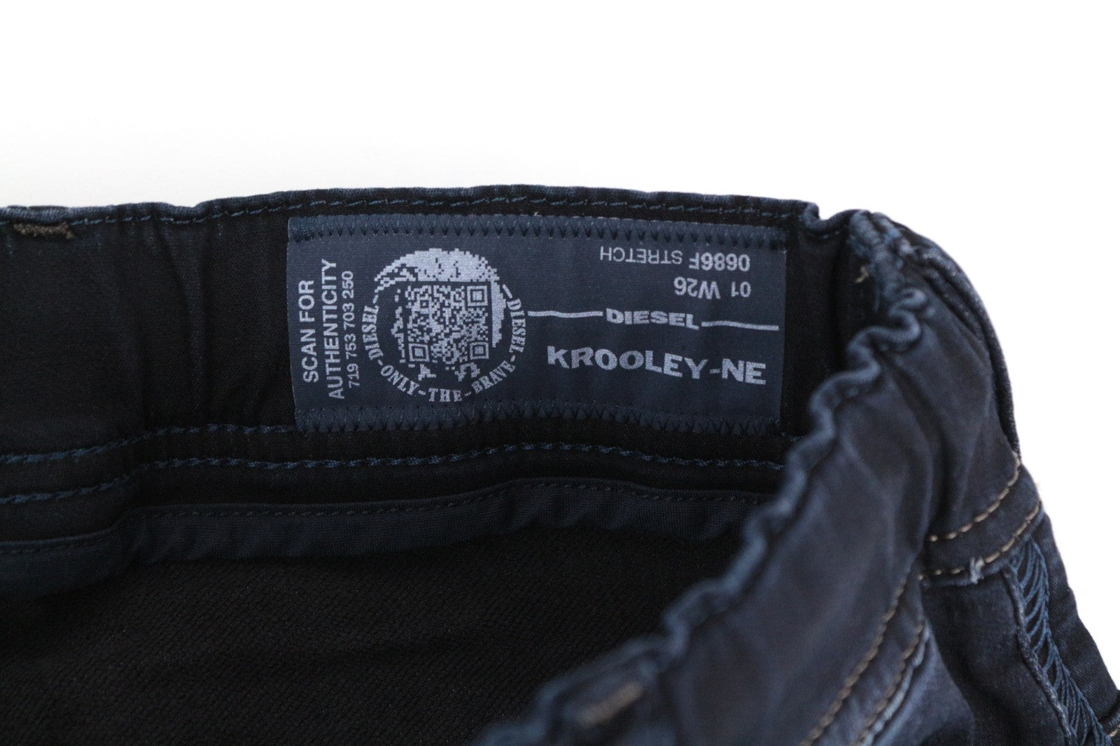 DIESEL Krooley-Ne 0686F W26 Men Jeans Boys Blue Tapered Sweat Jogg Stretch