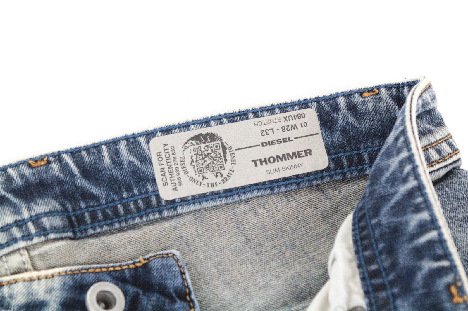 DIESEL Thommer 084UX W28/L32 vyriški džinsai su užtrauktuku, akmens spalvos, ploni, aptempti, dažyti