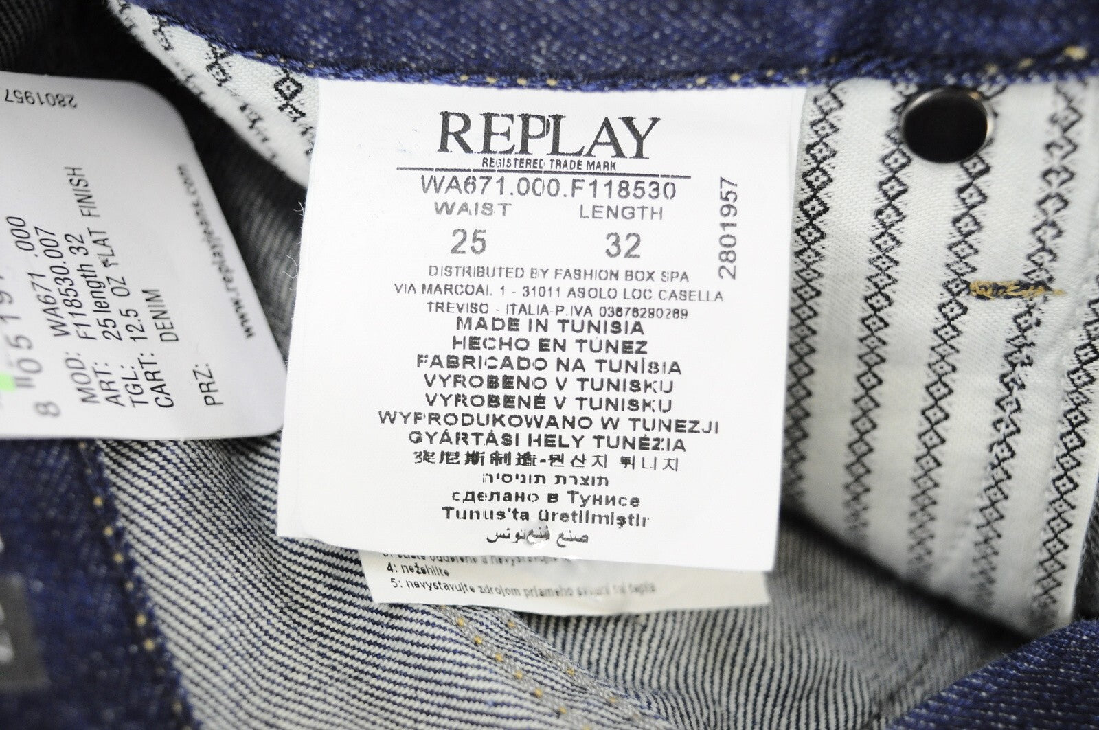 REPLAY Jacksy moteriški džinsai W25/L32 tiesūs skalbtos mėlynos spalvos 