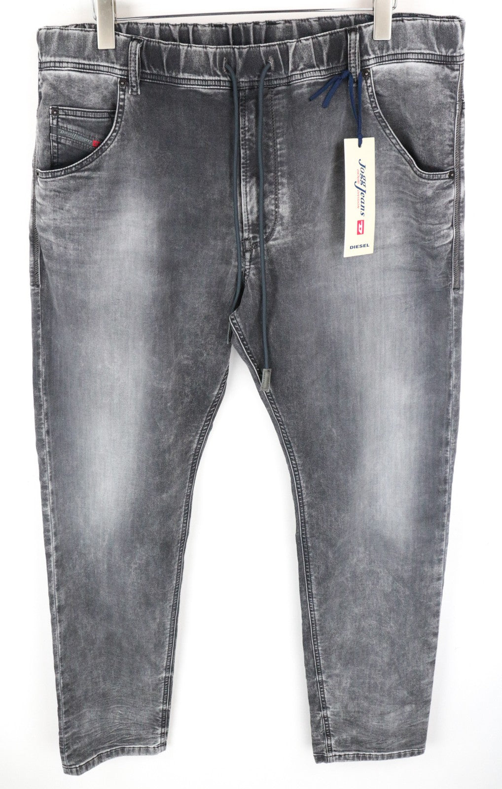 DIESEL Krooley-Ne 0855B W38 vyriški džinsai, sportiniai, išblukę, siaurėjantys, pilki