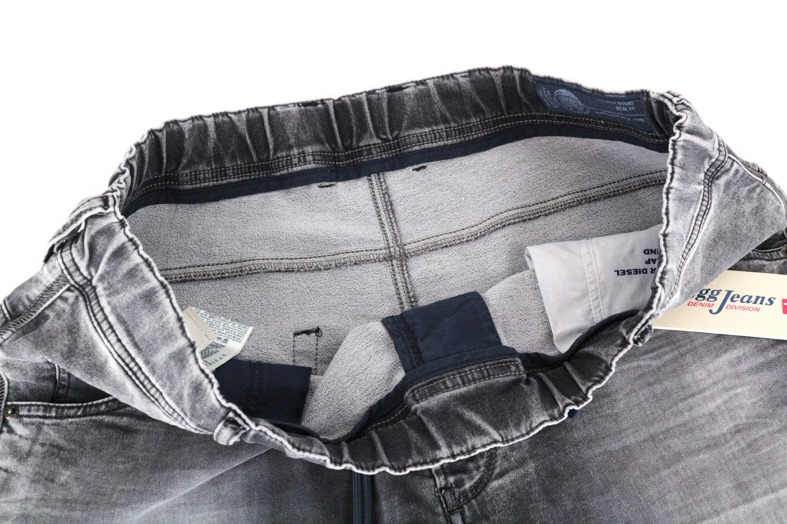 DIESEL Krooley-Ne 0855B W38 vyriški džinsai, sportiniai, išblukę, siaurėjantys, pilki