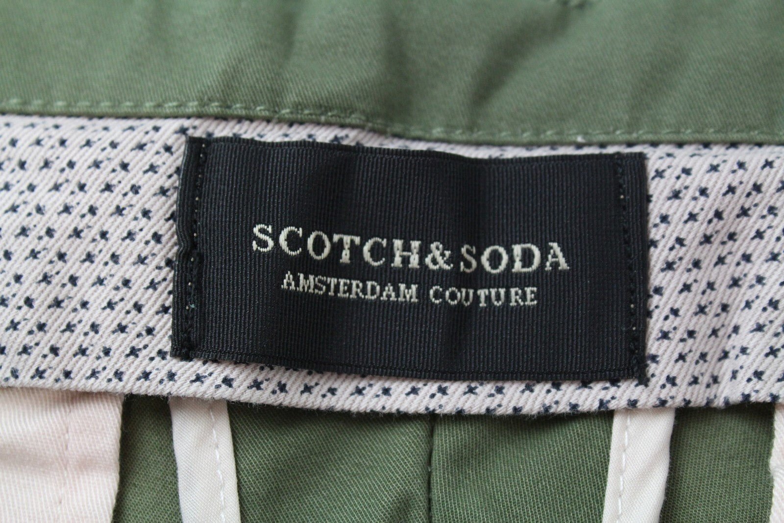 SCOTCH & SODA Mott Mens Trousers W29/L34 Green  Stretch Super Slim Chino