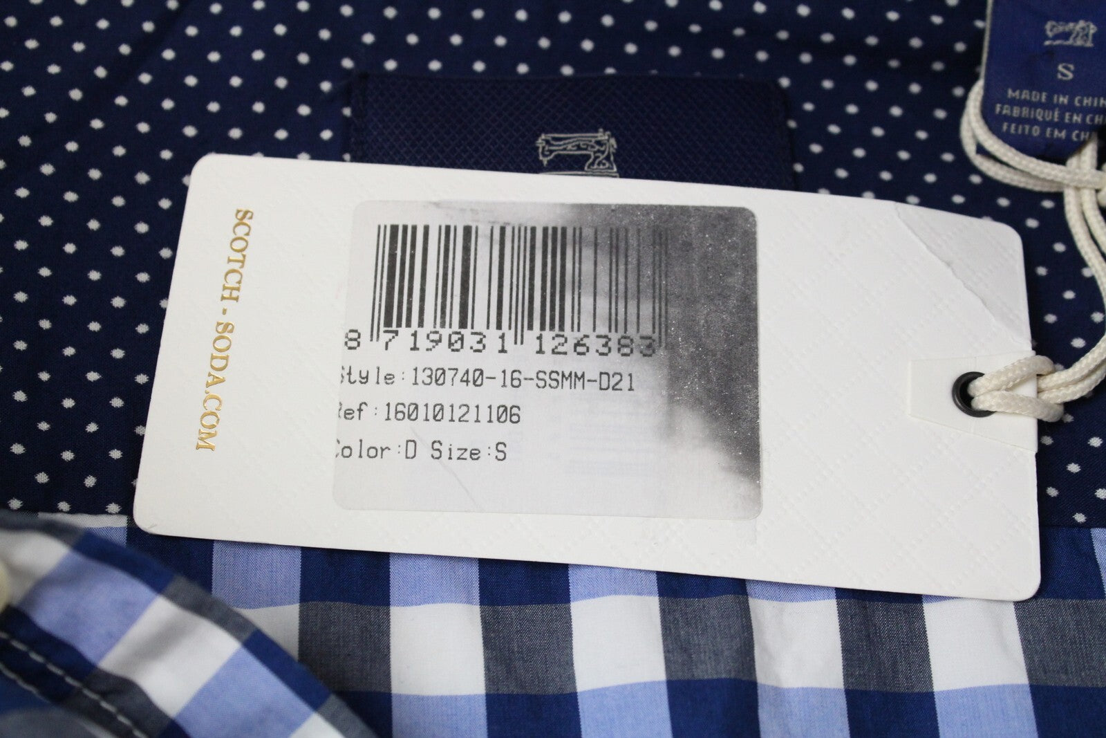 SCOTCH &amp; SODA Couture vyriški marškinėliai S mėlynais languotais trumpomis rankovėmis