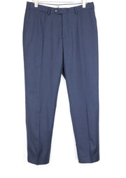 SUITSUPPLY Brescia Men's Trousers UK40R Dark Blue Woolen Zip-Fly