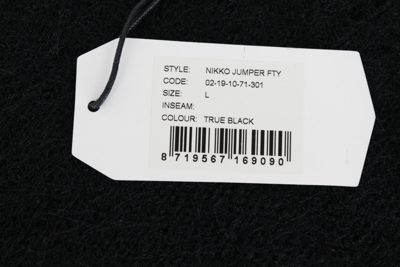 DENHAM Nikko moteriškas megztinis L dydžio vilnos mišinio megztinis minkštas, laisvas, juodas 