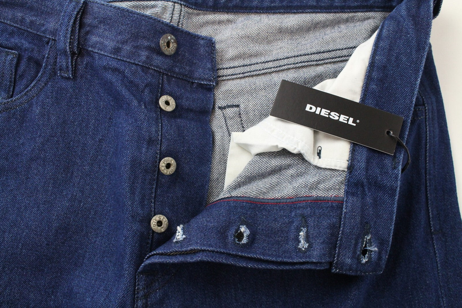 DIESEL Mharky 0078F vyriški džinsai W34 mėlyni, įprasti, netempiami, su sagomis 