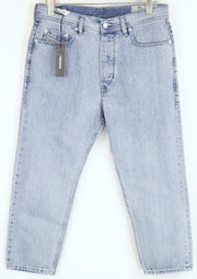 DIESEL Rhial 084FC vyriški džinsai W31/L32 Slim su sagomis šviesiai mėlyni morkų spalvos 