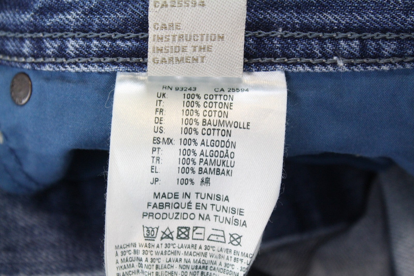 DIESEL Rhial 084FC vyriški džinsai W31/L32 Slim su sagomis šviesiai mėlyni morkų spalvos 