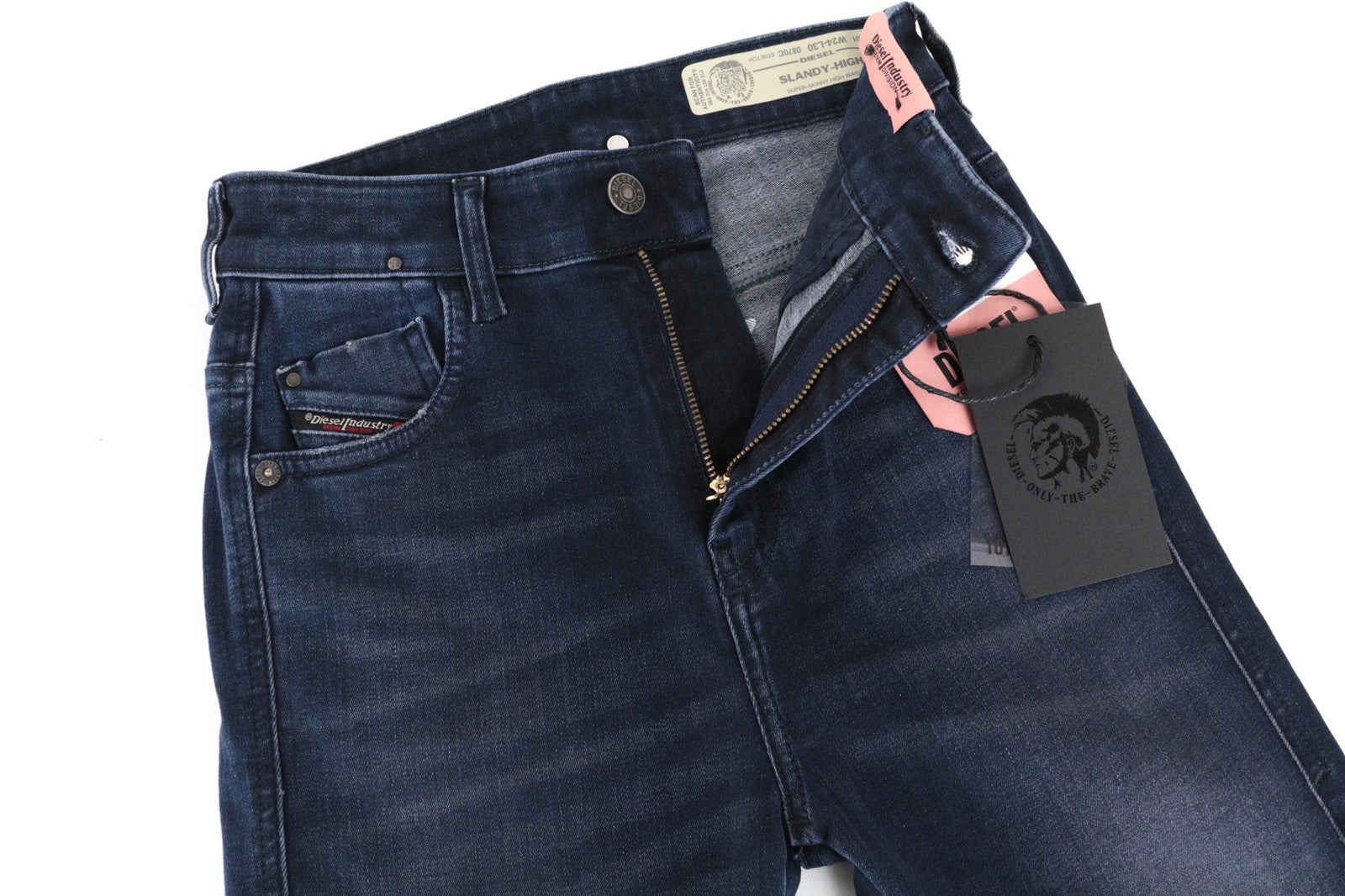 DIESEL Slandy-High 0870C Women's Jeans W24/L30 Super Slim Skinny Distressed