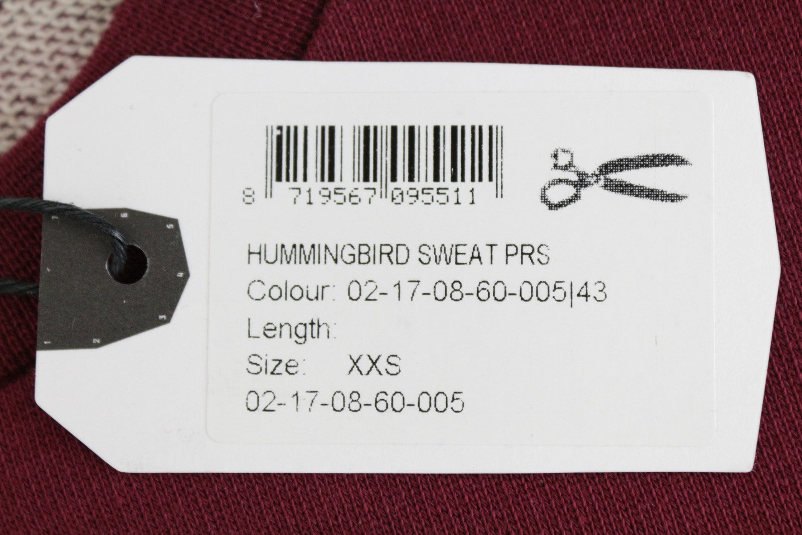 DENHAM Hummingbird moteriškas džemperis ilgomis rankovėmis, siuvinėtas bordo spalvos, 2XS dydžio 