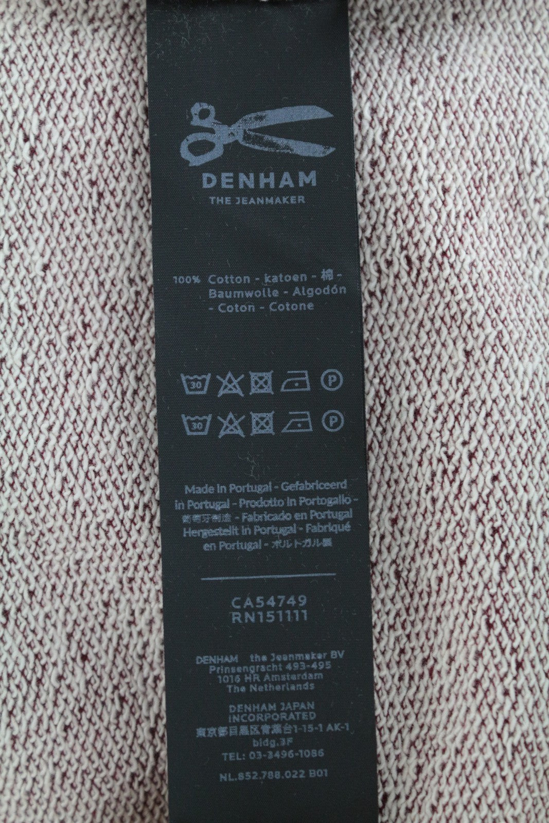 DENHAM Hummingbird moteriškas džemperis ilgomis rankovėmis, siuvinėtas bordo spalvos, 2XS dydžio 