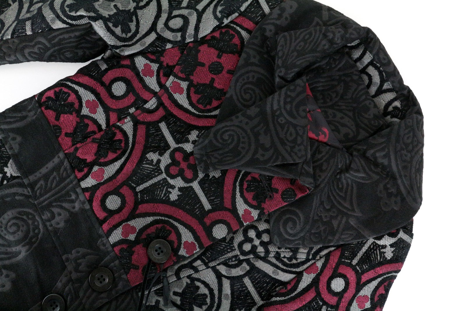 DESIGUAL Abrig Tauro moteriškas paltas ~36 abstrakčių raštų vidutinio ilgio dvieilis 