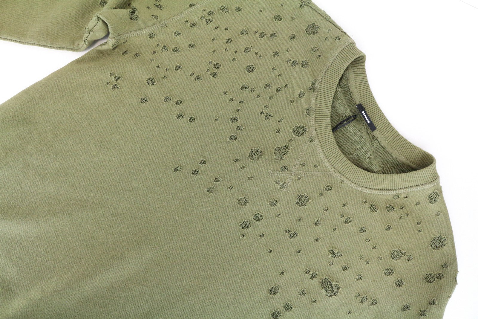 DENHAM Shadow moteriškas džemperis M, chaki spalvos, ilgomis rankovėmis, apvalia apykakle 