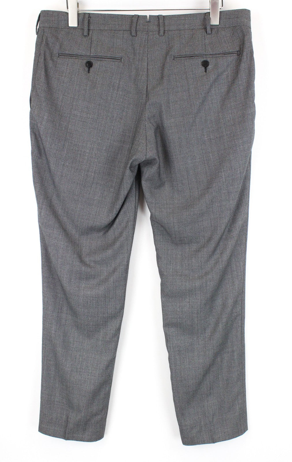 SUITSUPPLY Sienna UK46R Grey Wool Mens Lined Pleated Classic Classic Pants