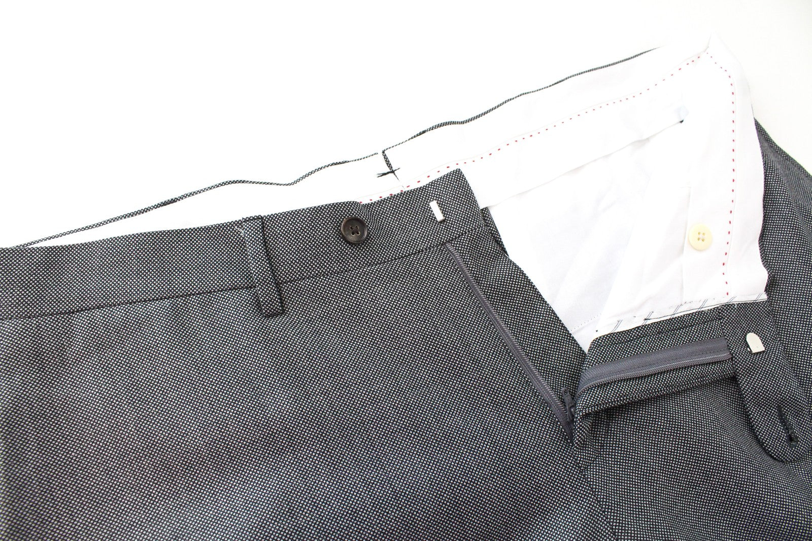 SUITSUPPLY Sienna UK46R Grey Wool Mens Lined Pleated Classic Classic Pants